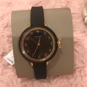 NWT KATE SPADE watch with a Black silicone strap.